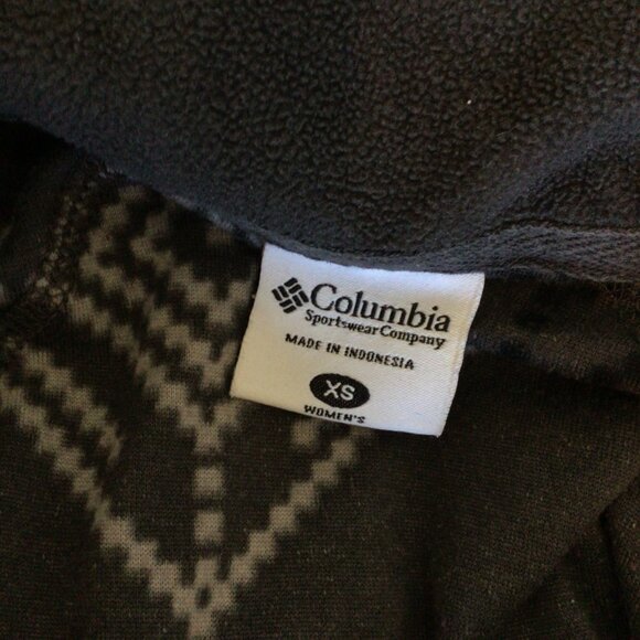 Columbia Sportswear Gray Print Zip Neck Fleece Pullover Shirt - Picture 6 of 7